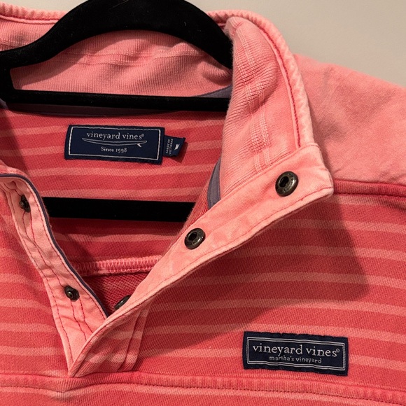 Vineyard Vines Coral Striped Pullover - Picture 2 of 4